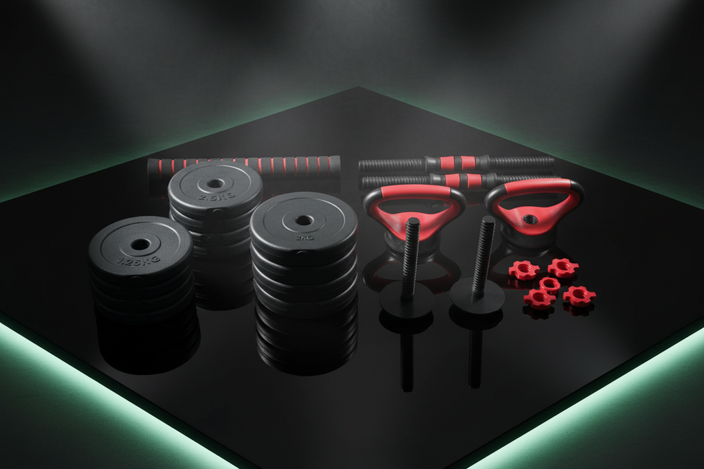 TempleWorx Dumbbell Set Components - Premium Dark Studio